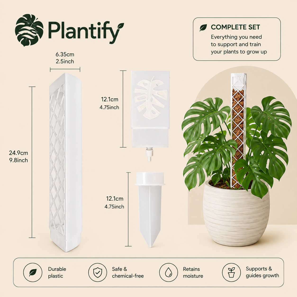 D-Shaped Self-Watering Drip Irrigation System for Moss Poles