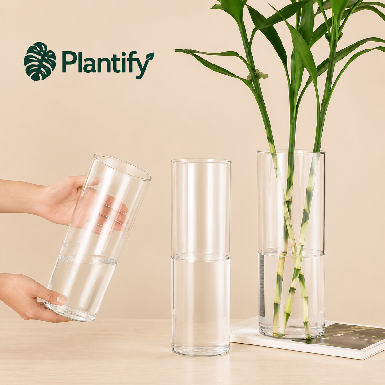 Clear Acrylic Cylinder Vase for Flowers