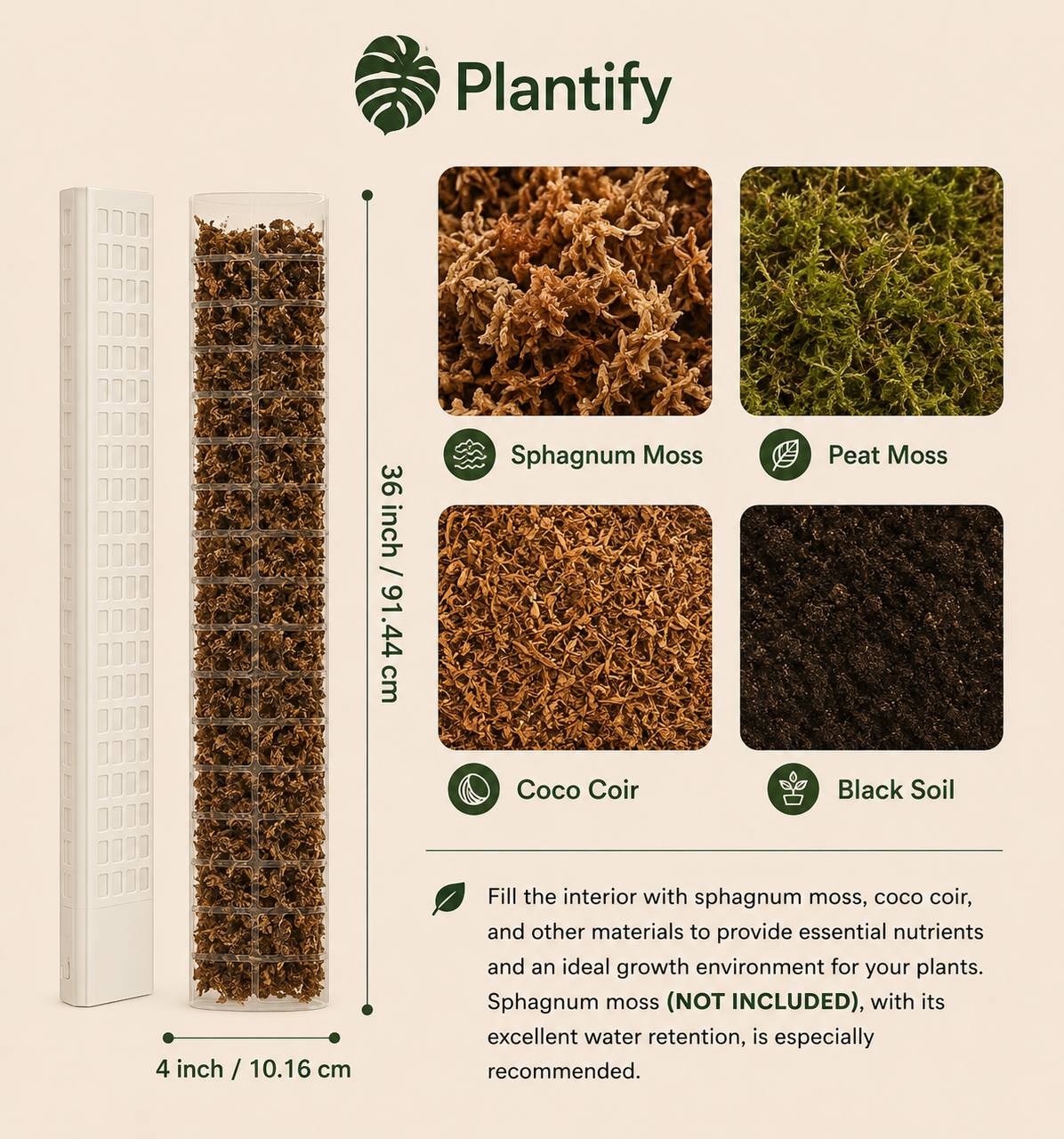 Moss Pole for Monstera & Climbing Plants