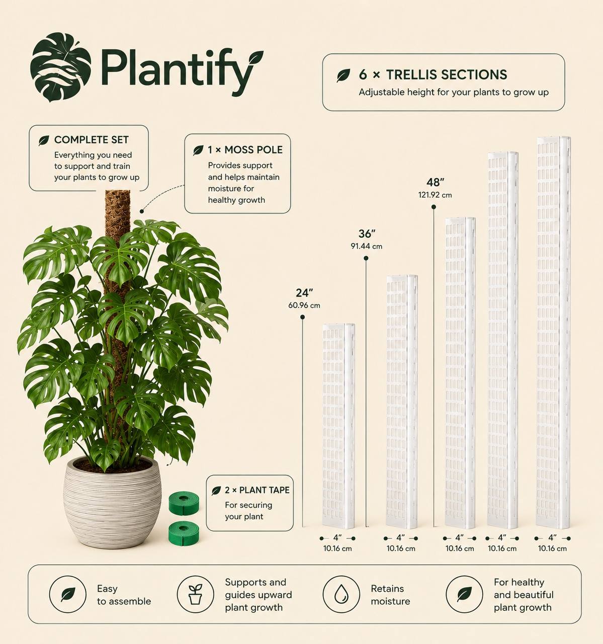 Moss Pole for Monstera & Climbing Plants